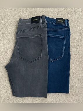 Bundle of 2 Express Jeans Size 10 — Charcoal Gray & Dark Blue